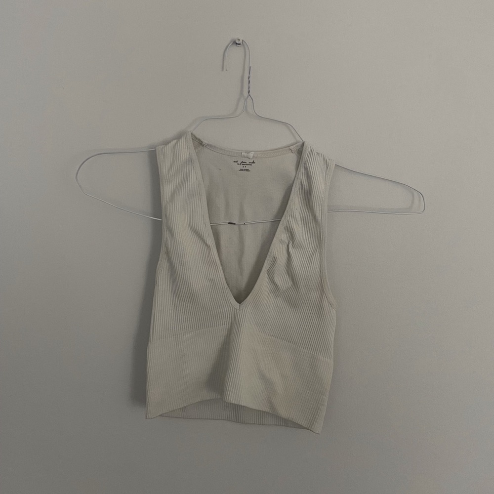 Urban outfitters plunge white top (size s)